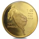 1987 1 oz Gold Singapore 100 Singold Year of the Rabbit Proof-Like Coin