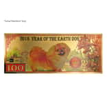 1/10th Gram 24K Gold Aurum Note - 2018 Year of the Earth Dog - Pekingese