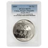 2009 1 oz Chinese Silver Panda 10 Yuan PCGS MS 70