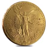 1925 50 Pesos Mexican Gold Coin AU/BU