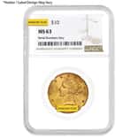 $10 Liberty Head Gold Eagle NGC MS 63 (Random Year)