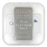 10 oz Credit Suisse Platinum Bar .9995 Fine (w/Assay)