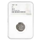 1807 Draped Bust Silver Dime 10C NGC AG 3