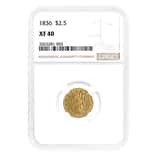 1836 $2.5 Classic Head Half Eagle Gold Coin NGC XF 40
