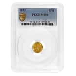 1853 $1 Gold Liberty Head Type 1 PCGS MS 64