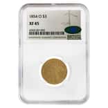 1854 O $3 Gold Indian Princess Head NGC XF 45 CAC