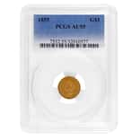 1855 $1 Gold Indian Princess Head Type 2 PCGS AU 55
