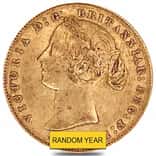 1857-1870 Australia Gold Sovereign Victoria Young Head Avg Circ (Random Year)