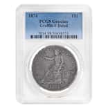 1874 Silver Trade Dollar $1 PCGS Fine Detail