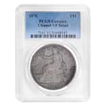 1876 Silver Trade Dollar $1 PCGS VF Detail