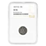 1877 CC Seated Liberty Silver Dime 10C NGC XF 45