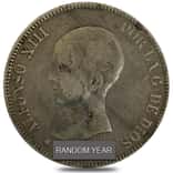 1888-1892 Spain 5 Pesetas Alfonso XIII Silver Coin Circ ASW .7234 oz (Random Year)