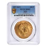 1897(62)-SGV Spain 100 Pesetas Alfonso XIII Gold Coin PCGS MS 63 (Restrike)