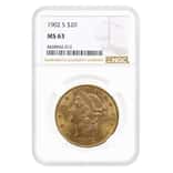 1902-S $20 Liberty Head Double Eagle Gold Coin NGC MS 63