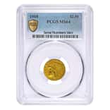1908 $2.5 Indian Head Quarter Eagle Gold Coin PCGS MS 64
