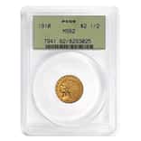1910 $2.5 Indian Head Quarter Eagle Gold Coin PCGS MS 62