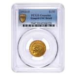 1914-D $2.5 Gold Quarter Eagle Indian Head PCGS UNC Detail