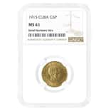 1915 5 Pesos Jose Marti Gold Coin NGC MS 61