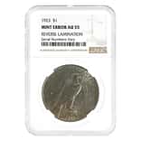 1923 Peace Silver Dollar $1 NGC AU 55 Mint Error (Rev Lamination)