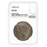 1928-S Peace Silver Dollar $1 NGC AU 58