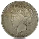 1928 Silver Peace Dollar XF-AU (Cleaned)