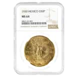 1930 Mexico 50 Pesos Gold Coin NGC MS 64