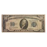 1934 $10 Silver Certificate Currency Note Blue Seal Avg Circ