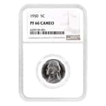 1950 Proof Jefferson Nickel 5C NGC PF 66 Cameo