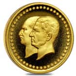 1976 (MS 2535) 2.5 gram Pahlavi Golden Jubilee 50th Anniv Proof Gold Medal