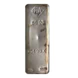 1981 50 oz Johnson Matthey (JM) Silver Bar (X Suffix, Purity/Hallmark Reverse Placement)