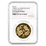 1988 Singapore 1 oz Double Dragon Proof Gold Commem NGC PF 69 UCAM
