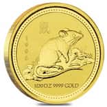 1996 1/20 oz Gold Lunar Mouse / Rat BU Australia Perth Mint Series I