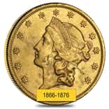 $20 Gold Double Eagle Liberty Head Type II - Ex Jewelry (Random Year, 1866-1876)