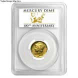 2016 1/10 oz Mercury Dime Centennial Gold Coin PCGS SP 70 FS 100th Ann