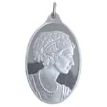 1/2 oz PAMP Suisse Cameo Lady Fortuna Silver Bar Oval Pendant