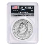 2019 P Apollo 11 50th Anniversary Silver Dollar Comm. PCGS MS 70 FS (Moon Label)
