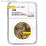 1 oz $50 Gold American Eagle NGC MS 70 (Random Year)
