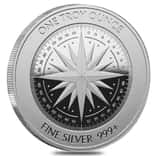 1 oz Compass Rose Silver Round .999 Fine