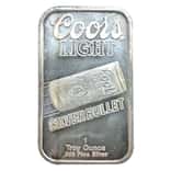 1 oz Coors Light Silver Bullet Silver Bar .999 Fine