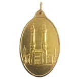 1 oz PAMP Suisse Gold Mecca Oval Pendant .9999 Fine (Scruffy)