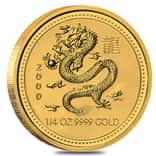 2000 1/4 oz Gold Lunar Dragon BU Australia Perth Mint