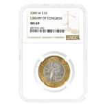 2000-W Gold/Platinum $10 Library of Congress Comm. NGC MS 69