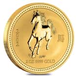 2002 2 oz Gold Lunar Year of The Horse BU Australian Perth Mint (Series I)
