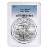 2004 1 oz Silver American Eagle $1 Coin PCGS MS 70
