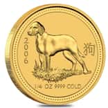 2006 1/4 oz Gold Lunar Dog BU Australia Perth Mint