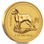 2006 2 oz Gold Lunar Year of The Dog BU Australian Perth Mint (Series I)