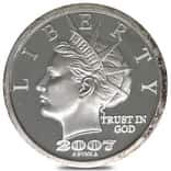 2007 1 oz NORFED Liberty Dollar California Bear Silver Round .999 Fine