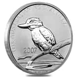 2007 1 oz Silver Australian Kookaburra Perth Mint .999 Fine BU In Cap