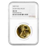 2009 1 oz $20 Ultra High Relief Saint-Gaudens Gold Double Eagle NGC MS 70