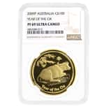 2009 1 oz Proof Gold Lunar Ox Perth Mint NGC PF 69 UCAM